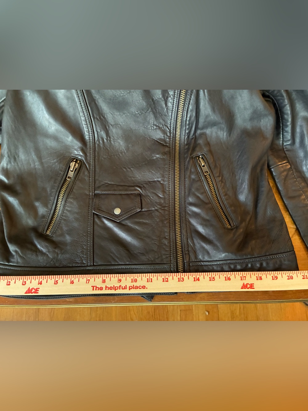 GENUINE LEATHER. Treasure & Bond Black Leather Moto Jacket - Picture 6 of 9